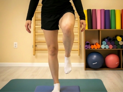 고관절 재활치료중인 사람