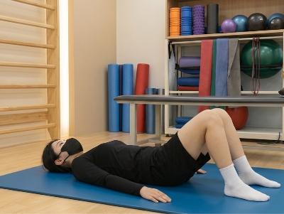 척추 재활치료중인 사람